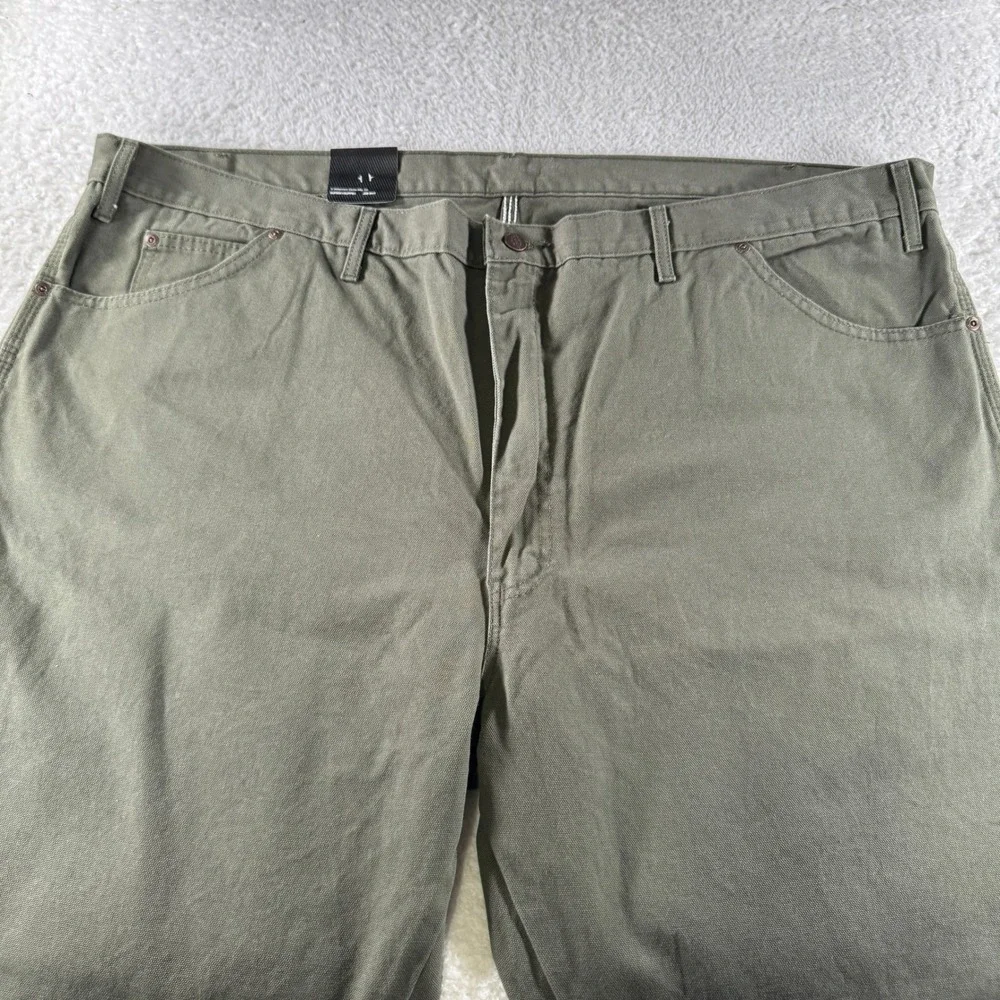 Men's 48X30 Dickies Relaxed‎ Fit Straight Leg Green Carpenter Khakis Pants NEW